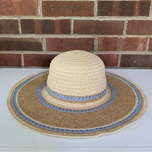 Quagga Green Label beige tan Floppy Fedora Sun Hat 100% Paper Straw One Size NEW